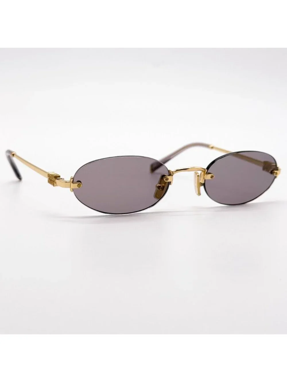 New Miu Miu MU A54S Sunglasses Oval Purple Gold MUA54S 5AK20I